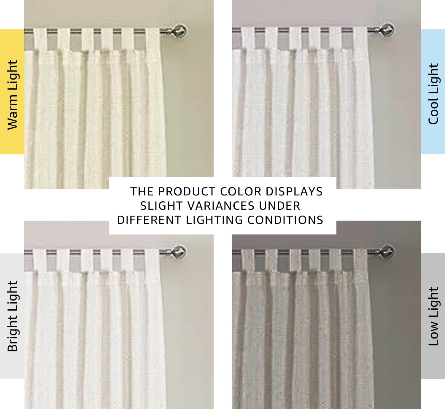 Natural Linen Tab Top Curtains 84 Inch Length for Living Room 2 Panel Drape Semi Sheer Neutral Country Rustic Farmhouse Boho Curtain Bedroom Muslin Look Light Filtering, Heathered Natural