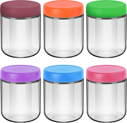 16Oz Glass Jars for Overnight Oats Snacks Salad Yogurt Pudding Cereal Candy Storage Containers Meal Prep Mason Jar with Airtight Lids,6 Pack