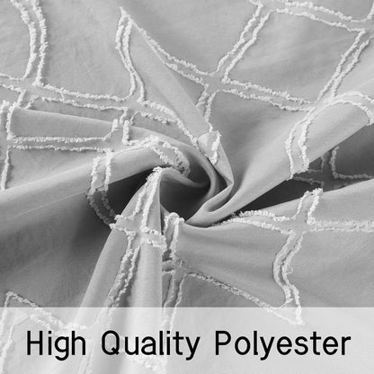 Shower Curtain, Small Half Size Stall Shower Curtain 72 X 72 Inch, Geometric Modern & Chic, Textured & Machine Washable with 6 Hooks, Suitable for Narrow Bathroom (Light Grey)
