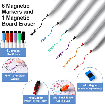 3 Pack Dry Erase Magnetic Calendar for Refrigerator - Monthly & Weekly & Daily Planner Magnet Whiteboard for Fridge Wall - Shopping, Meal/Menu, to Do List, Family Schedule Planning Board (9CO-3RIZH)