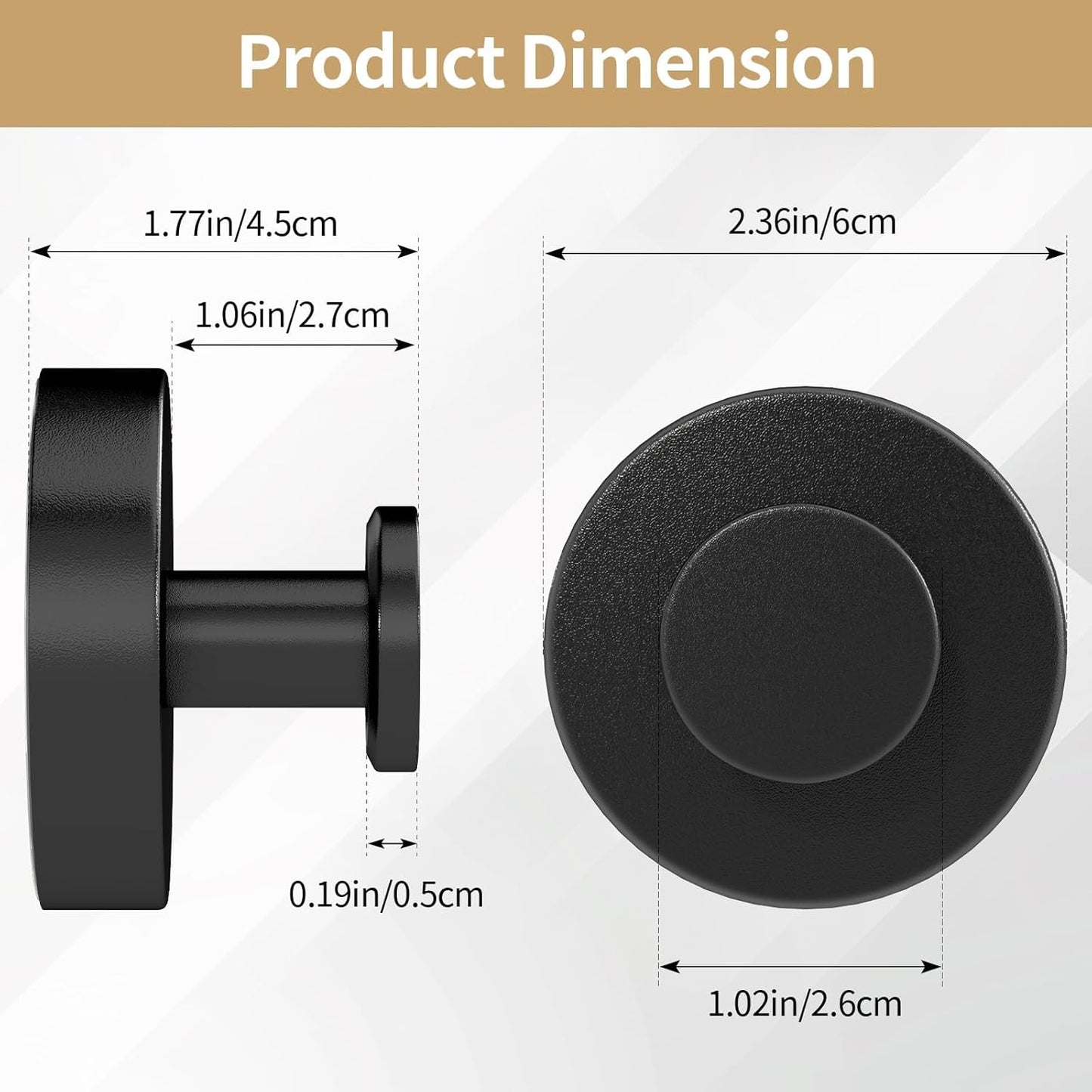 Suction Cup Hooks for Shower, Heavy Duty Towel Hooks for Bathroom Walls No Damage, Modern Shower Suction Hooks for Kitchen Wall, Glass, Mirror, Tile, Hanging Towels Robes, Black (2 Pack)