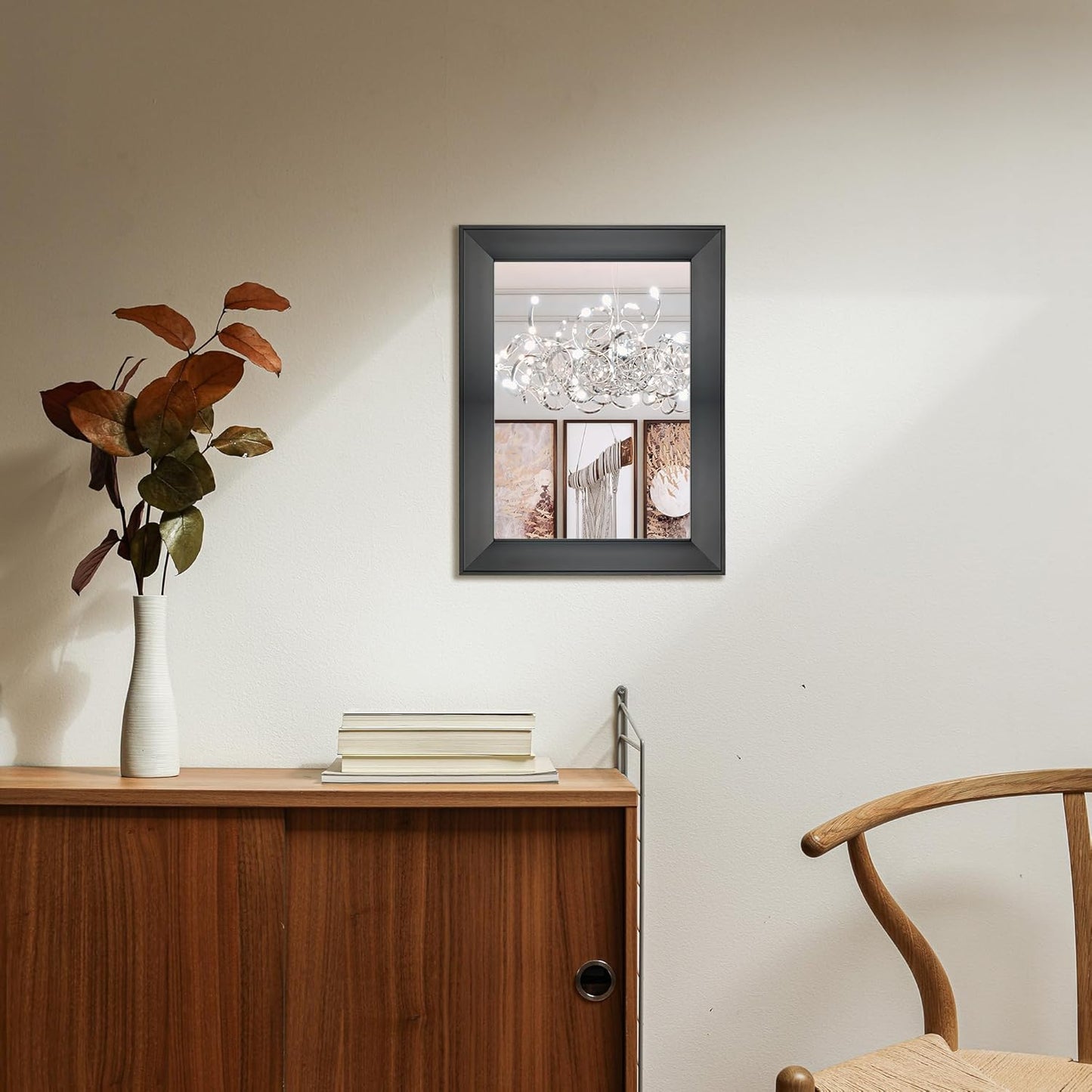 Rectangular Wall Mirror 12" X 16" Framed Mirror for Bathroom, Bedroom, Entryway, Living Room, Black