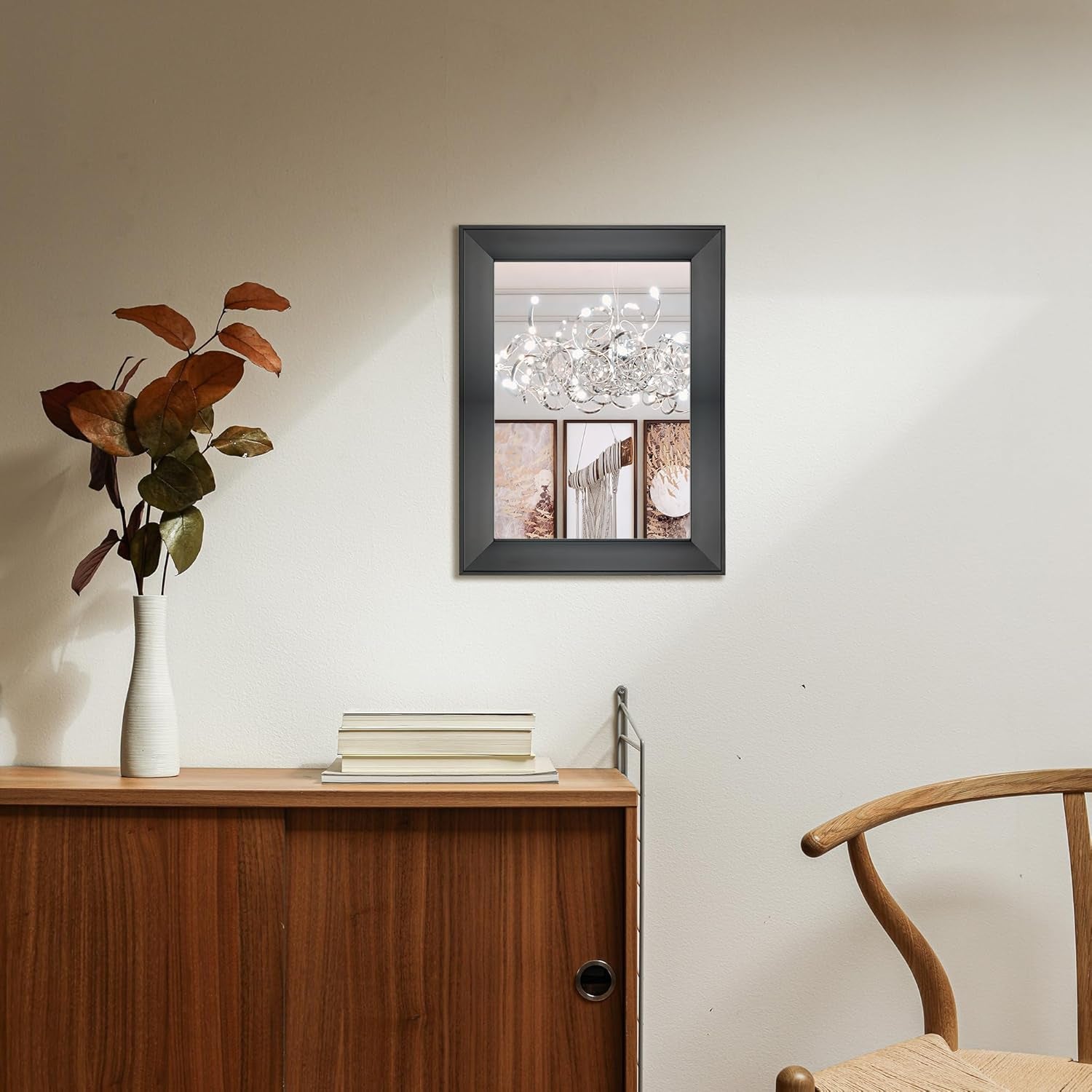 Rectangular Wall Mirror 12" X 16" Framed Mirror for Bathroom, Bedroom, Entryway, Living Room, Black
