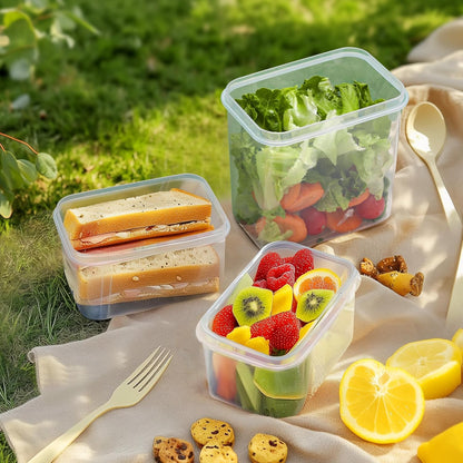 Food Storage Containers with Lids Set of 3 (2L/2.1Qt) (1.4L/1.5Qt) (0.8L/0.8Qt), Airtight Food Storage Container, Plastic Canister Sets for Kitchen, Pantry Organizer for Sugar, Cereal and Snack