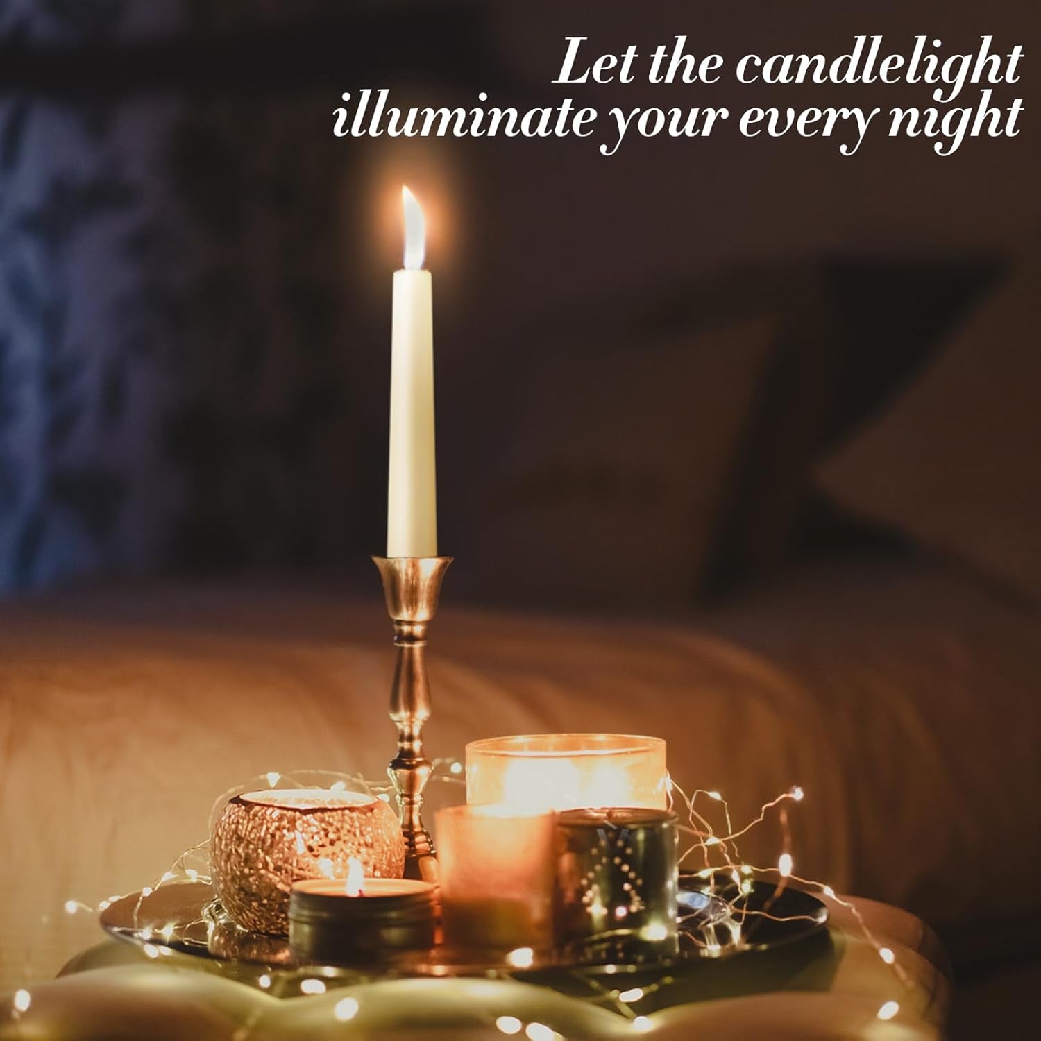 Ivory Taper Candles 10 Inch - Set of 6 Long Candles, 8 Hours Long Burning, Smokeless & Unscented & Dripless, for Weddings, Birthdays, Dinner Parties, Rituals, Prayer, Birthdays, Meditation