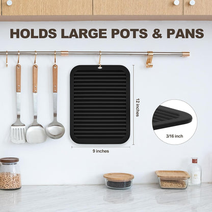 4 Pack Silicone Trivets for Hot Pots and Pans,480℉ Heat Resistant Trivets for Hot Dishes,Hot Pads for Countertop,Kitchen Potholders,Black