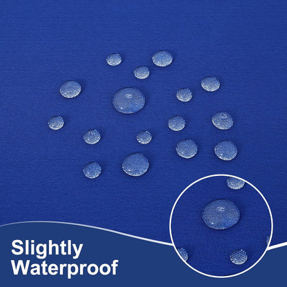 2 Packs Rectangle Fitted Tablecloth, 6 Foot Washable Fabric Table Cloth, Waterproof Polyester Table Cover for Party, Trade Show, Outdoor and Indoor (Blue, 30" X 72")