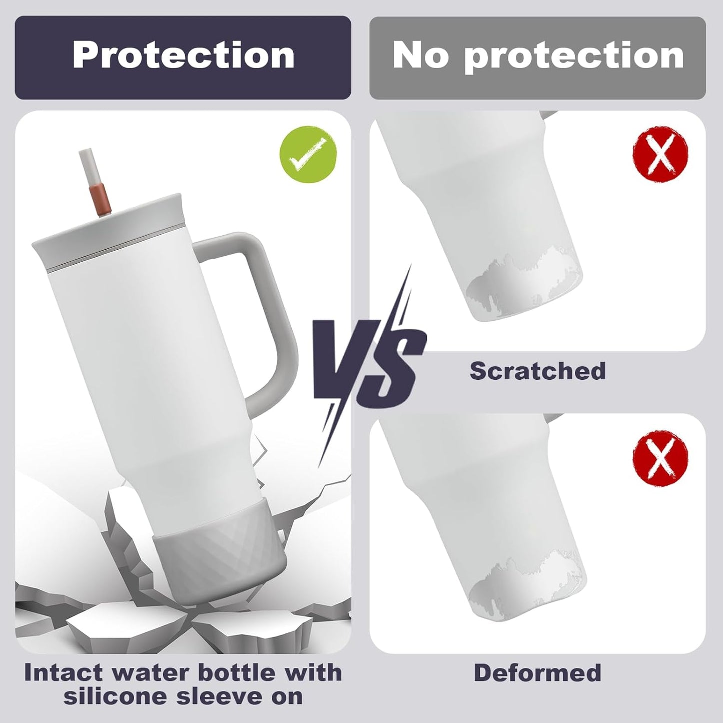 Silicone Boot for Owala 40 Oz Tumbler with Handle, Anti-Slip Protective Sleeve for Stainless Steel Triple Layer Insulated Travel Tumbler Accessories