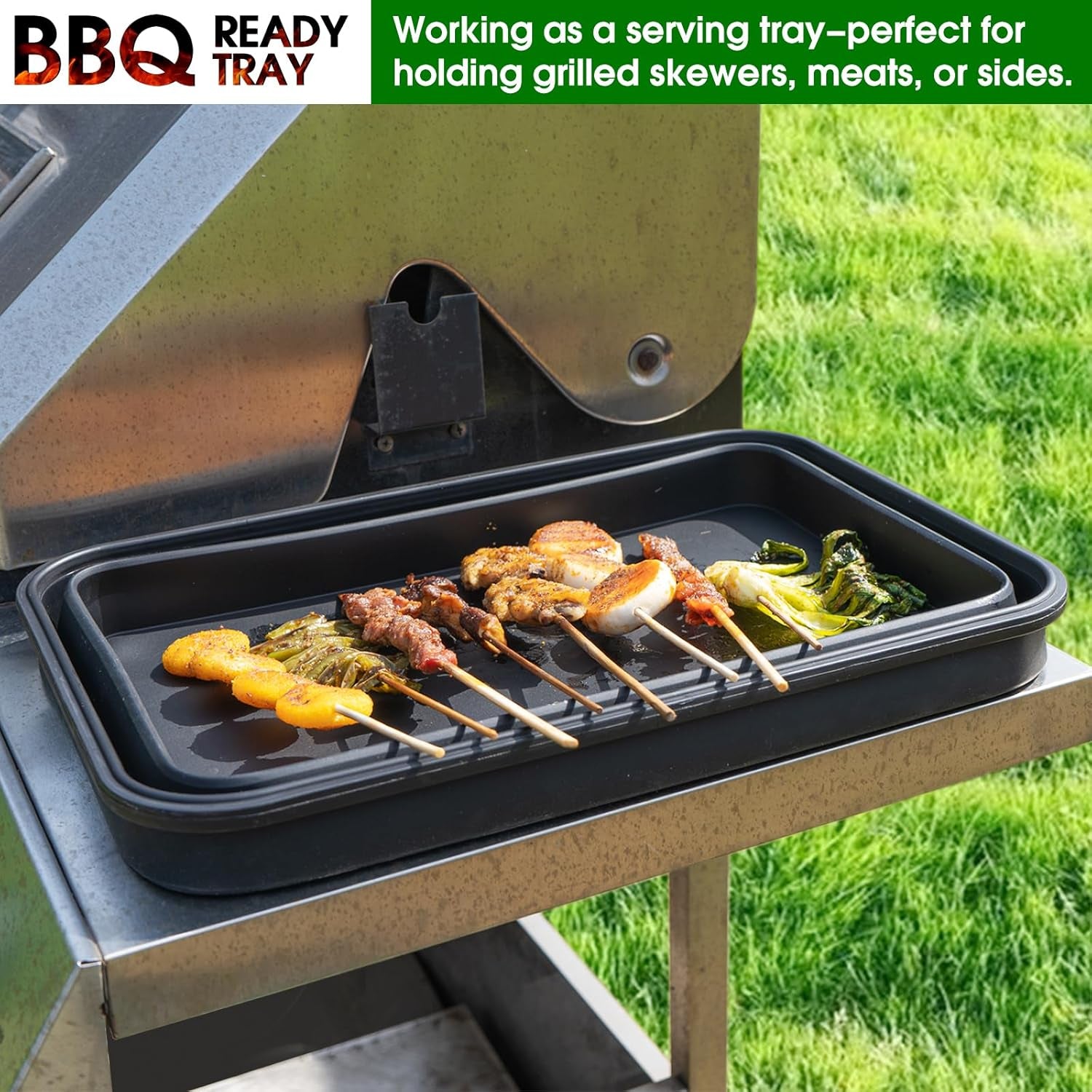 Silicone Collapsible Marinating Container with Lid for Meat, Extra Large Collapsible BBQ Prep Tub, 2.64Gal/10L, Transparent Locking Lid, XL Grill Prep Trays and Carry System, BBQ Must-Have, Black