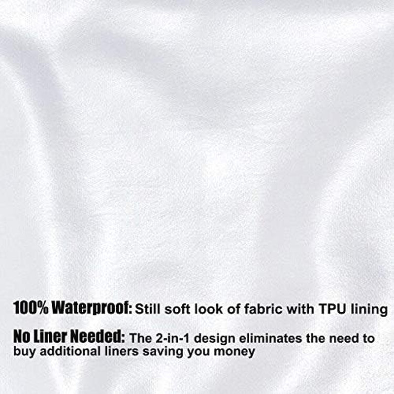 Ultimate Waterproof Fabric Shower Curtain or Liner, Machine Washable, Breathable Fabric TPU Lining Bath Tub Shower Liner, White, 72X72 Inch