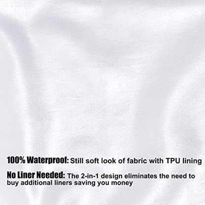 Ultimate Waterproof Fabric Shower Curtain or Liner, Machine Washable, Breathable Fabric TPU Lining Bath Tub Shower Liner, White, 72X72 Inch