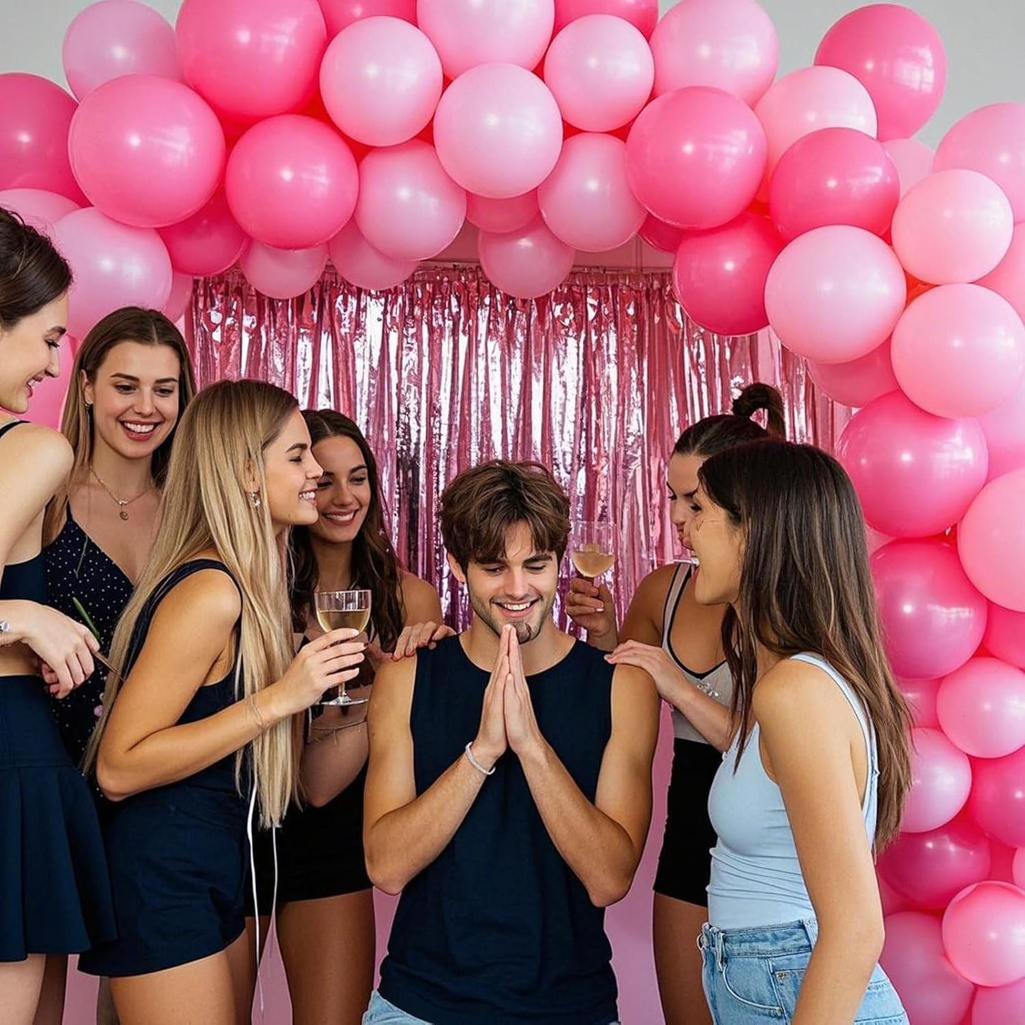 Pastel Pink Balloons 145 Pcs Light Pink Brthday Decorations Different Sizes of 18 12 10 5 Inch Baby Pink Balloons for Gender Reveal Balloons Garland Balloon Arch as Birthday Party Decorations