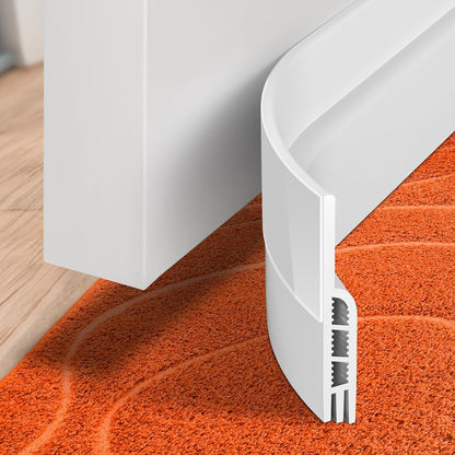 Door Draft Stopper under Door Draft Blocker Insulator Doors Sweep Weather Stripping Noise Stopper Strong Adhesive, White