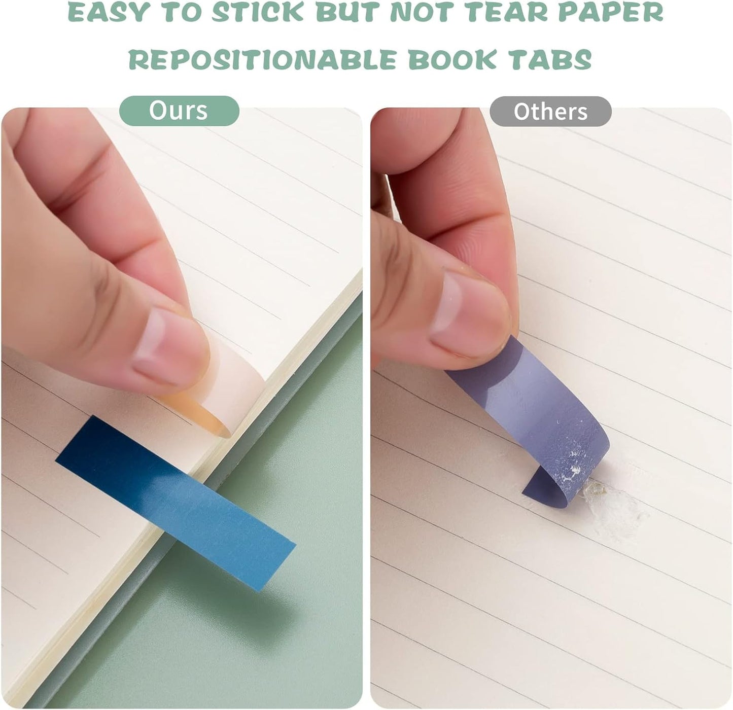 Sticky Book Tabs with Highlighers, 800 PCS Annotation Tabs for Annotating Books, Moran and Di Writable Page Flags Marker, Sticky Notes Index Tabs for Files Classification, 6 PCS Highlighters