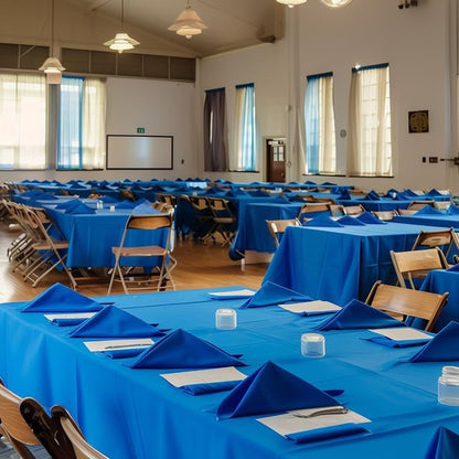 Blue Plastic Table Cloth - 4 Pack 54" × 108" Rectangle Disposable Tablecloths for 6FT Tables, Waterproof Table Cover for Party, Holiday & Gathering Use