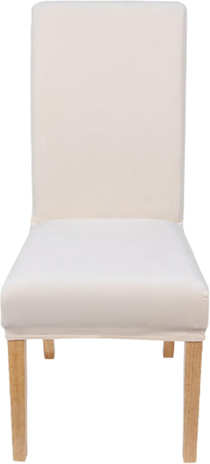 Velvet Stretch Chair Covers for Dining Room Set of 2, Soft Fit Removable Washable Kitchen Parsons Chair Slipcover Protector, Cream