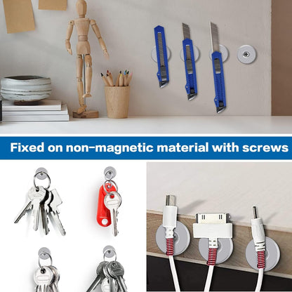 60 Pack Small Magnets, Rare Earth Magnet with Countersunk Hole Matching Screws, Cabinet for Cabinet Doors,Round for Refrigerator, Science, Office, Tool Room - 0.31X0.12Inch