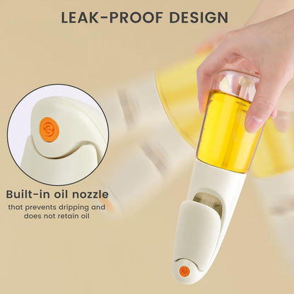 Oil Sprayer for Cooking, Atomization Olive Oil Dispenser Bottle for Cooking,Glass Olive Oil Sprayer, Patented Product,Continuous Spray with Portion Control, for Kitchen, Air Fryer, Salad, BBQ - White