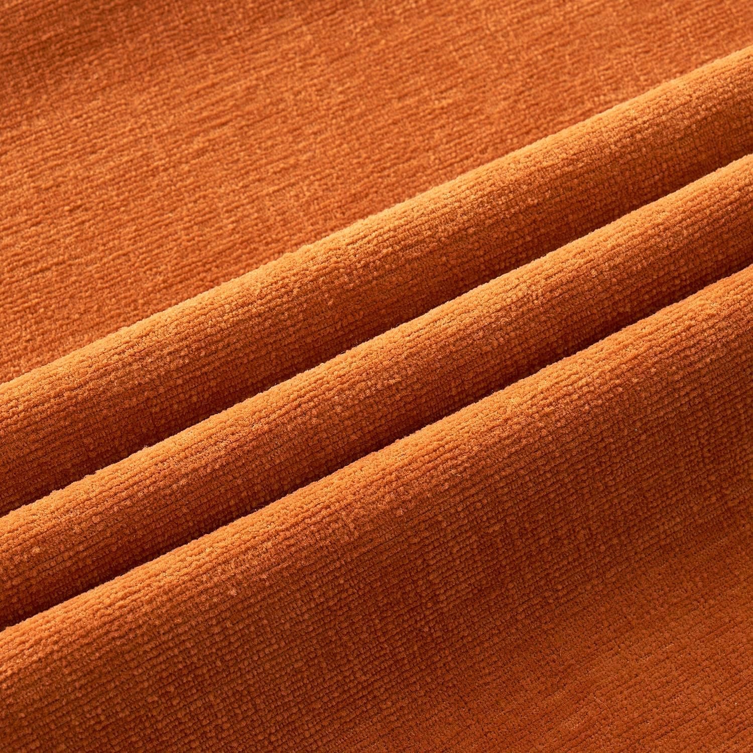 Orange Couch Pillow Covers 18X18 Inch, Set of 2 Soft Chenille Fall Decorative Square Throw Pillow Covers Farmhouse for Sofa Living Room Bed