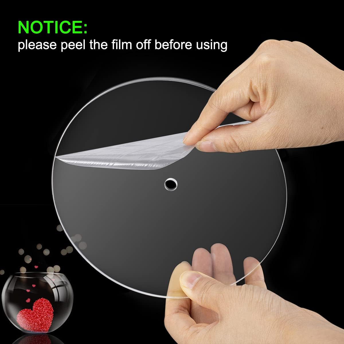 Acrylic Round Cake Discs Set (6.5”, 8.5”, 10.5”) with Dual Circles for Each Size, Includes Comb Icing Scraper and Edge Smoother Cream Scraper