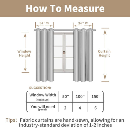 Linen Semi Sheer Curtains 63 Inch Length 2 Panels, Light Filtering Neutral Window Bedroom Curtains Farmhouse Boho Bronze Grommet Drapes for Kitchen/Living Room, Cream, 34 X 63 Inch