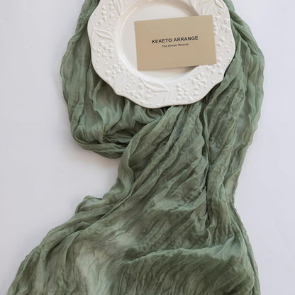 Sage Green Table Runner Sheer Table Runner French Country Décor Rustic Gauze Bali Yarn Cheesecloth 120 Inch 10 FT Cheese Cloth for Wedding Baby Bridal Shower Party Home Decorations