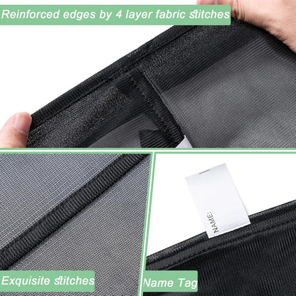 2 Pack Mesh XL Laundry Bags,Machine Washable Dirty Clothes Organizer with Drawstring and ID Tag, Large Laundry Hamper Liner Enough to Laundry Essentials Fortravel(24"X 36",Black+White)