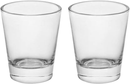 Heavy Base Shot Glasses, 1.5 Oz Sets of Clear Shot Glass (2 Pack), Measuring Cup for Espresso, Liquid, and Wine - Heavy Glass (Glass, 2Pack)