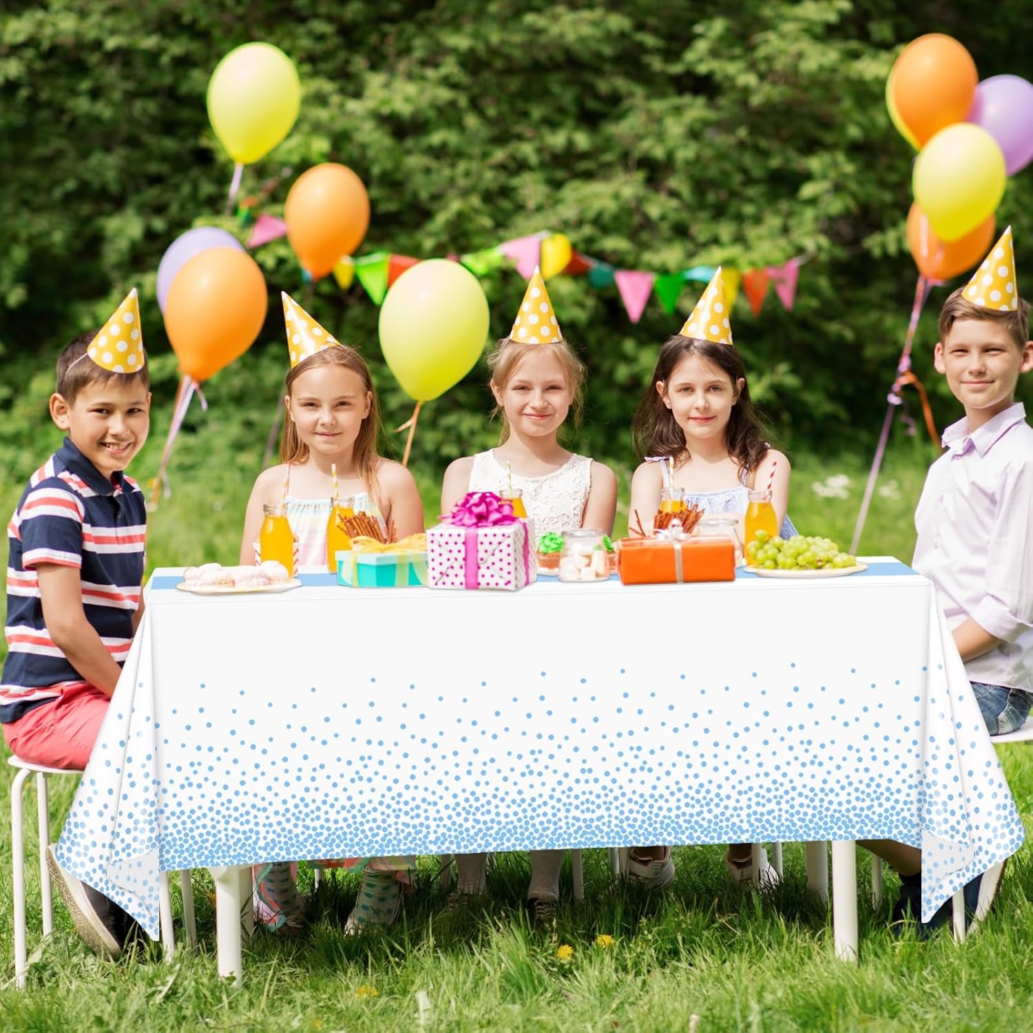 6 Pack Pink and Blue Tablecloths, Gender Reveal Disposable Plastic Waterproof Table Cover for Boy or Girl Gender Reveal Party, Baby Shower, Birthday Party Decorations 54" X 108"