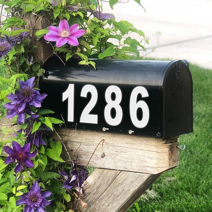 3 Inch Reflective Mailbox Numbers Sticker (0-9, 5 Sets) for Outside, Strong Self Adhesive Vinyl House Numbers for Mailbox, Signs, Door, Cars, Trucks, Home, Business, Address Number