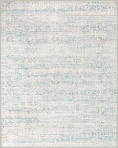 Blue Rugs for Living Room, 8X10 Distressed Light Blue Area Rugs for Bedroom, Stain Resistant Large Carpets for Dining Room, Soft Non Slip Floor Mat for Kids Room