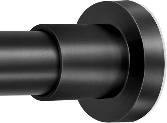 Black Shower Curtain Rod 36-84 Inches (3-7Ft) Non Rust Adjustable Shower Rod Spring Tension Non Slip No Drilling Stainless Steel Shower Rods for Bathroom Window