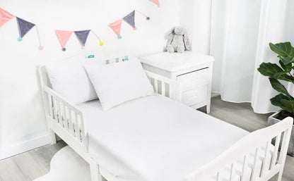 Toddler Pillowcase Protector 2 Pack, Waterproof Pillowcase Cover, Viscose Made from Bamboo Travel Pillow Case Cover with Zipper, Fit Toddler Pillow 13"X18" or 14"X19" for Boys Girls, White