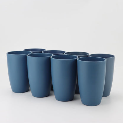 Premium Navy Blue Wheat Straw Drinking Cups - Set of 8, 20 Oz, BPA Free, Dishwasher and Microwave Safe, Durable, Unbreakable, Recyclable