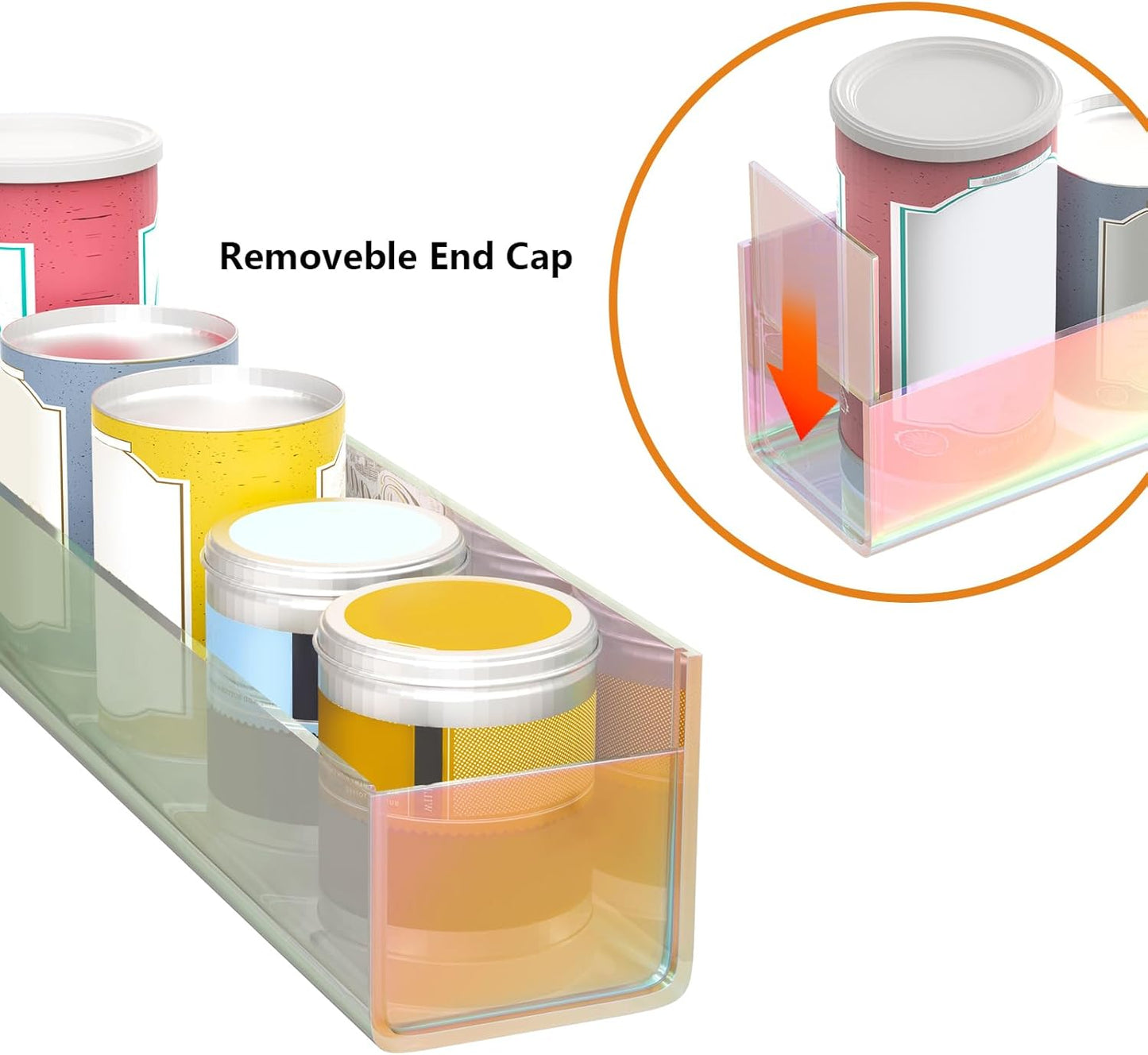 Adhesive Acrylic Spice Rack with Nano Double Sided Tape Wall Mount Organizer, Wall Spice Rack with Shelf Ends for Kitchen Cabinet Door - 2 Pack 12‘’ Shelves (Colorful)