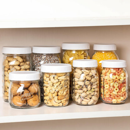 16-Pack Plastic Mason Jar Lids - 8 Regular Mouth and 8 Wide Mouth Jar Lids - Plastic Storage Caps for Ball, Kerr Canning Mason Jars - 100% Sealing & Dishwasher Safe & Food Grade
