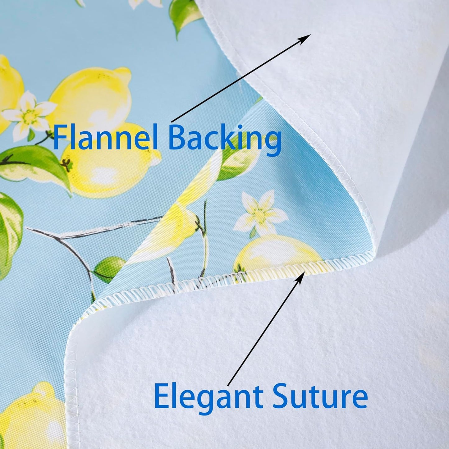 Round Vinyl Tablecloth with Flannel Backing Waterproof Oil-Proof PVC Table Cloth Stain-Resistant Wipeable Table Cover for round Table(48" Round)