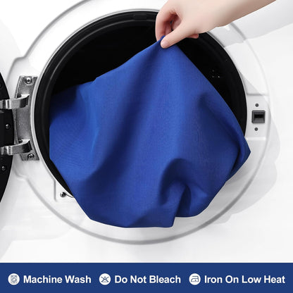 2 Packs Rectangle Fitted Tablecloth, 6 Foot Washable Fabric Table Cloth, Waterproof Polyester Table Cover for Party, Trade Show, Outdoor and Indoor (Blue, 30" X 72")