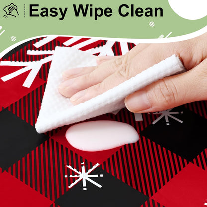 4 Packs Buffalo Disposable Table Cloth, 54 X 108 Inch Waterproof Plastic Tablecloth, Rectangle Black Red and White Checkered Table Covers for Picnic, Birthday, Party