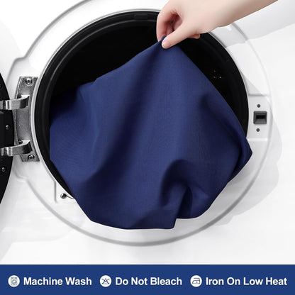 2 Packs Rectangle Fitted Tablecloth, 6 Foot Washable Fabric Table Cloth, Waterproof Polyester Table Cover for Party, Trade Show, Outdoor and Indoor (Navy Blue, 30" X 72")