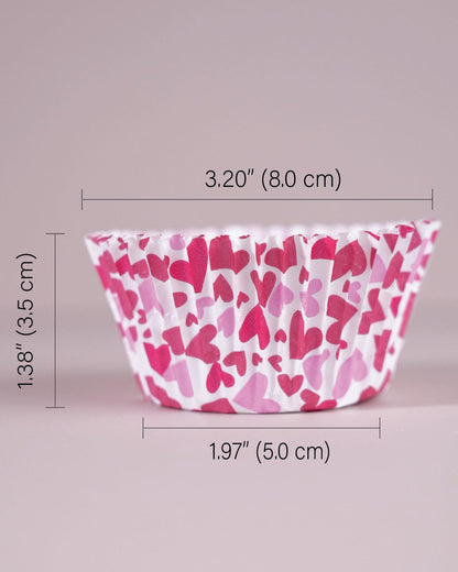 Valentine Cupcake Liners for Baking, 200 Pcs Standard Size Pink Cupcake Liners, Food Grade Paper, Greaseproof Parchment Muffin Liners, Valentines Day Baking Supplies