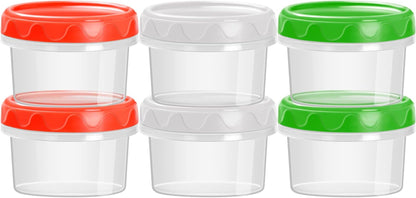 2 Oz Plastic Containers with Lids Small Salad Dressing Container to Go Condiment Sauce Dipping Cups Jars Airtight,6-Pack