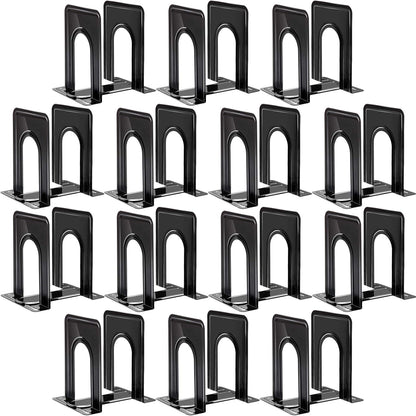 14 Pair Book Ends for Shelves, 28 Pcs Metal Bookends Book Holder for Shelf, Heavy Book Stopper for Desk, Simple Library Office Home Bookend, 4.9 X 5.7 X 6.5 In, Black