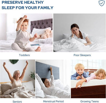 Waterproof Mattress Protector, Twin Size Noiseless Mattress Pad with Deep Pocket 6"-15" Depth, Soft Breathable Bed Mattress Cover Washable for Home, Bedroom, Hotel (Navy Blue)