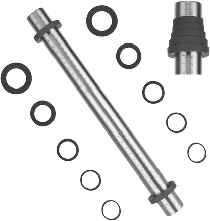 Adjustable Rolling Pin with Thickness Rings for Baking -Non Stick Stainless Steel Dough Roller Pin with Bands for Cookie,Wood,Wooden and Bread (Grey, 15.8 '')