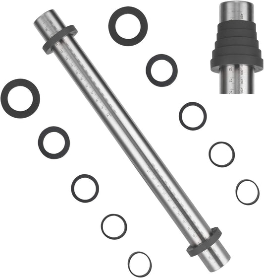 Adjustable Rolling Pin with Thickness Rings for Baking -Non Stick Stainless Steel Dough Roller Pin with Bands for Cookie,Wood,Wooden and Bread (Grey, 15.8 '')