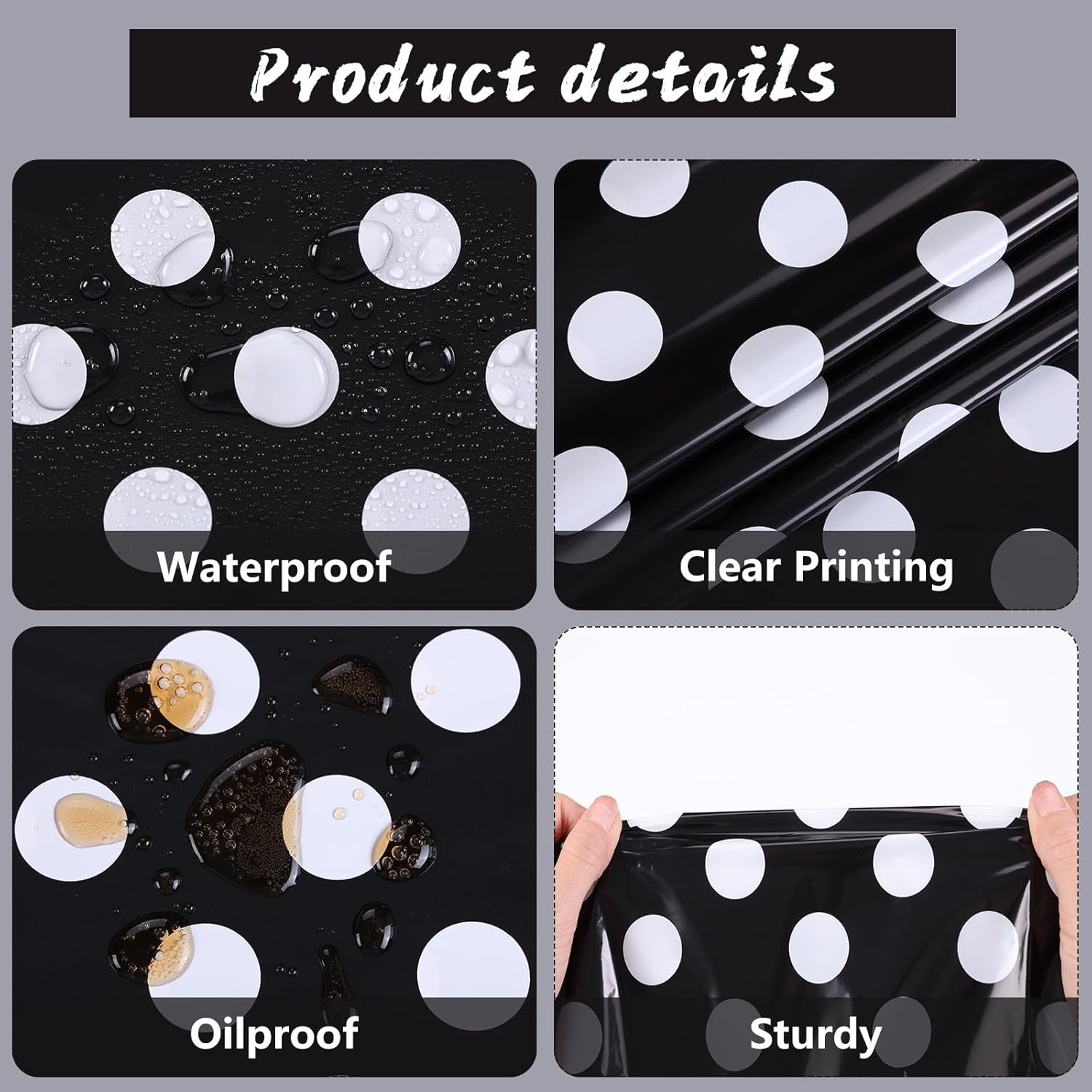3 Packs Black Polka Dot Plastic Table Cloth 54X108 Inch Black and White Dots Mini Mouse Tablecloths Disposable Black Waterproof Picnic Table Covers for Rectangle Tables Birthday Party Supplies