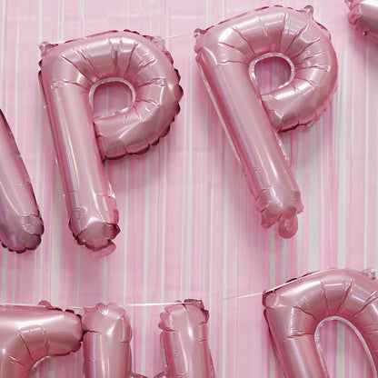 Pink Party Fringe Backdrop with Happy Bday Banner