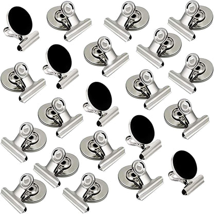 20-Pack Heavy-Duty Magnetic Clips for Refrigerators and Whiteboards - Strong Magnetic Hold for Home, School, Office, and Teaching (Silver)