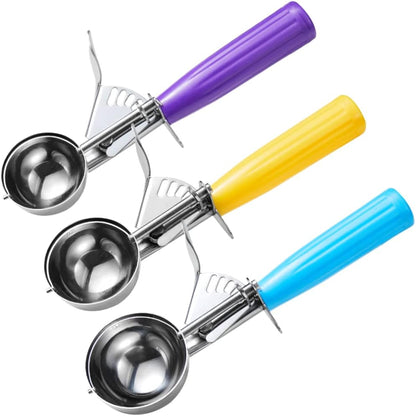 Ice Cream Scoop Set, 3 PCS Cookie Scoops, Disher, Muffin Scoops, Cupcake Scoop - #16 (2.7 Oz), #20 (2 Oz), #30 (1.25 Oz), for Cookie, Ice Cream, Muffin, Side Dish, Mashed Potatoes